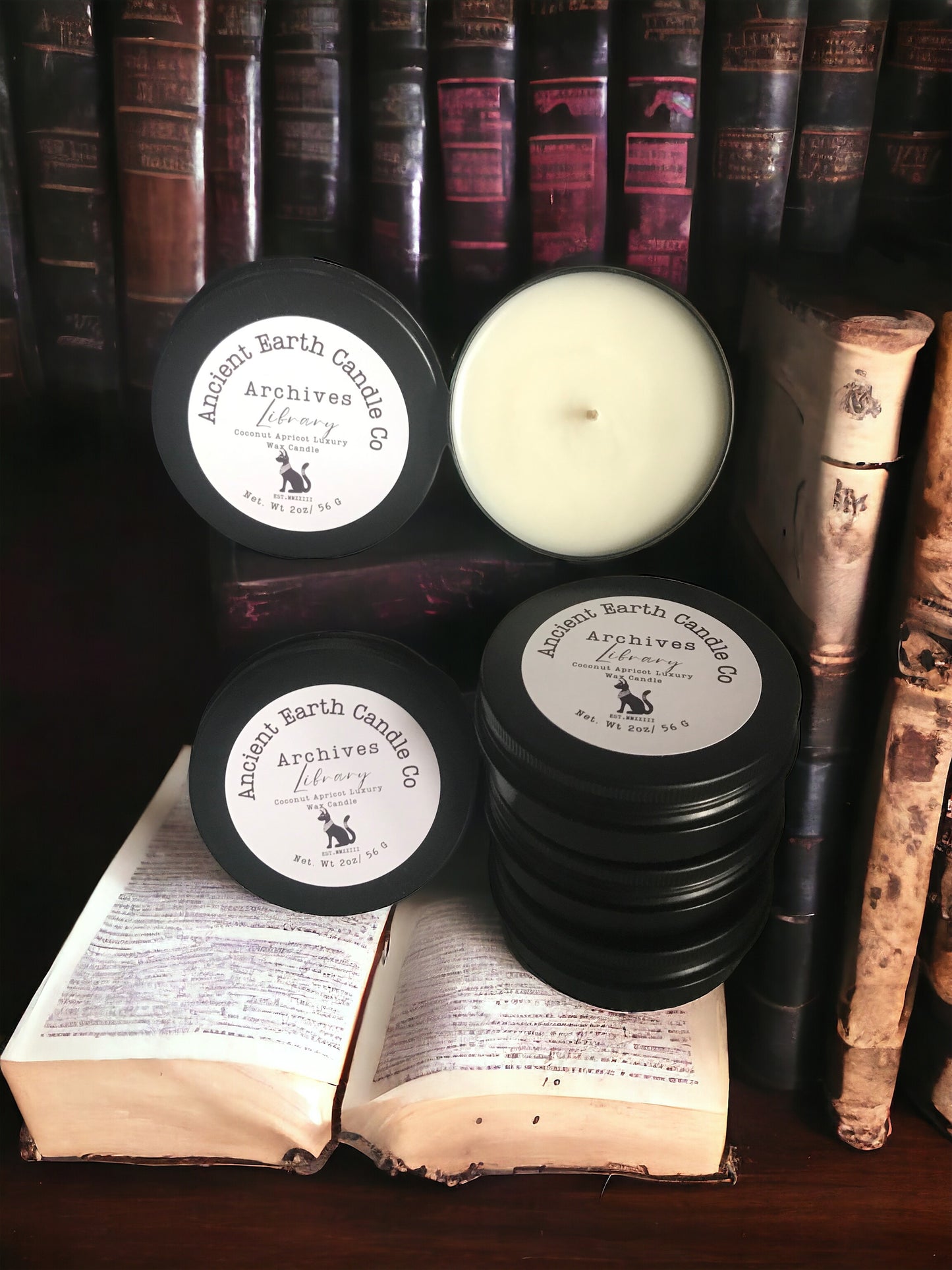 “Archives Library” Scented Concrete Candle