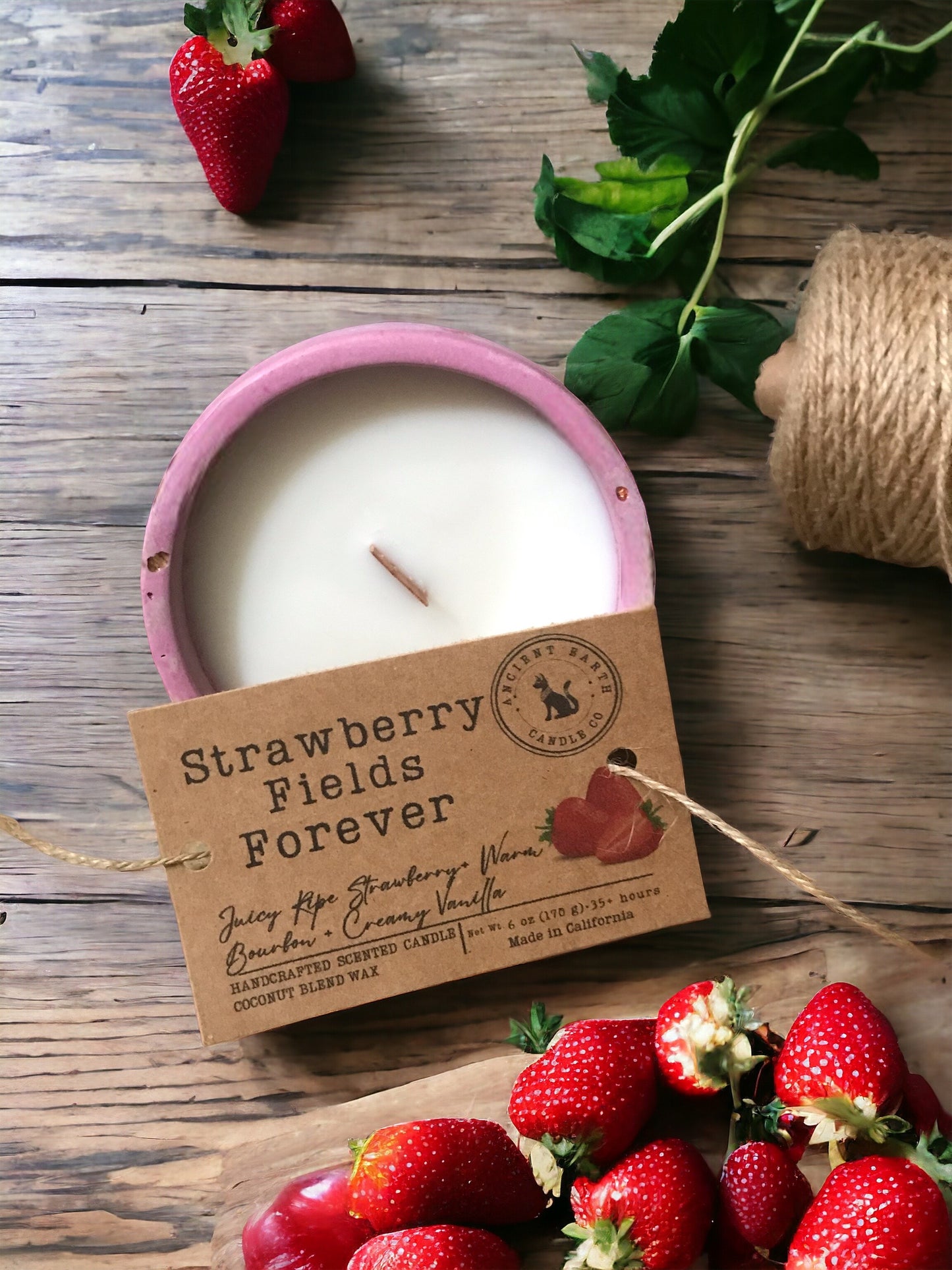 "Strawberry Fields Forever" Scented Concrete Candle
